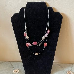 Gorgeous Sterling Silver Rose Quartz Necklace